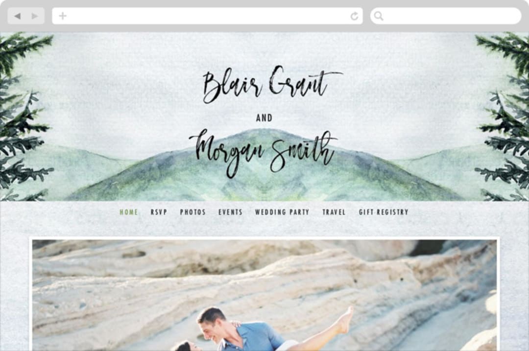 "Into the Woods" - Wedding Website in Forest by Elly - Desktop Design