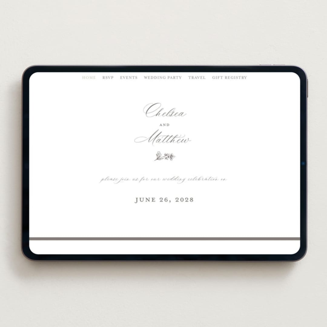 "Wedding Press" - Wedding Website in Graphite by Chris Griffith - Desktop Design