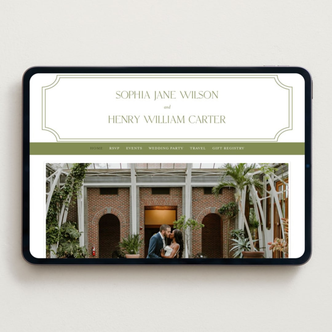 "Simply Elegant" - Wedding Website in Pistachio by Yaling Hou Suzuki - Desktop Design