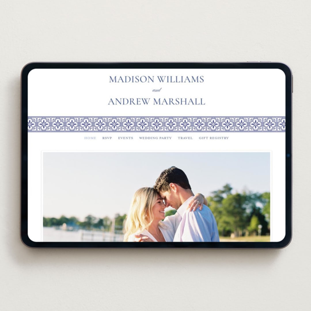 "Tiled" - Wedding Website in Lapis by Angela Garrick - Desktop Design