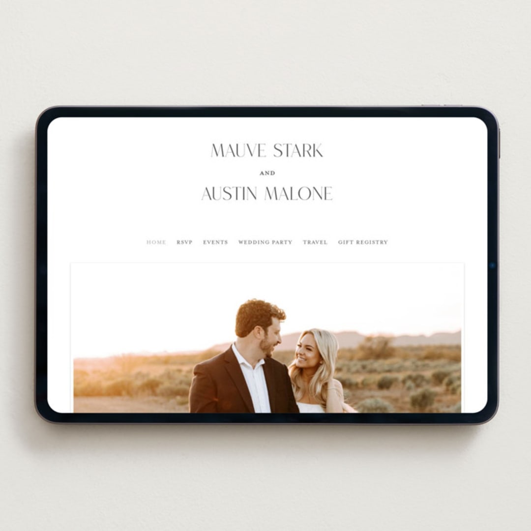 "Simple charm" - Wedding Website in Soft Black by Stacey Meacham - Desktop Design