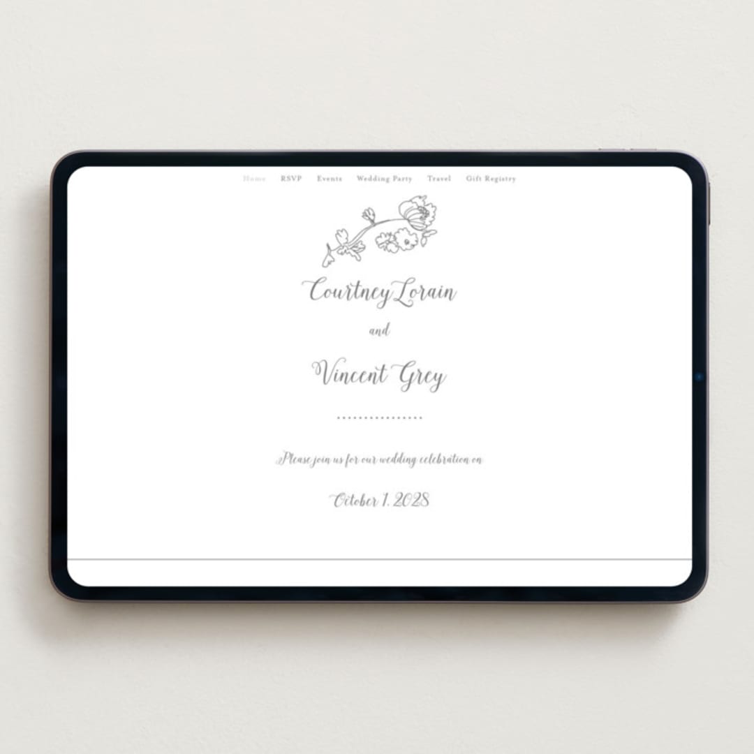 "Note" - Wedding Website in Gravel by Baumbirdy - Desktop Design