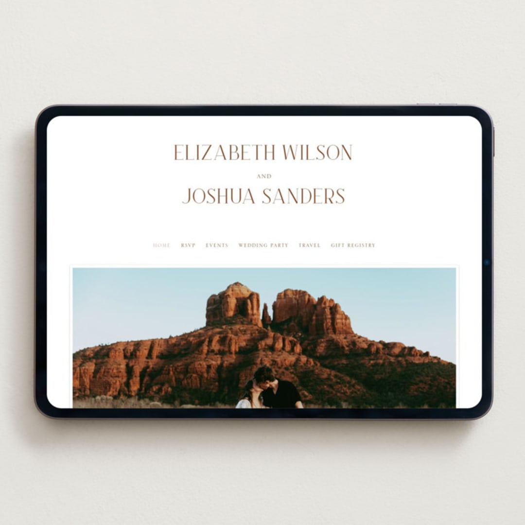 "chic" - Wedding Website in Burnt Sienna by Vanessa Doyle - Desktop Design