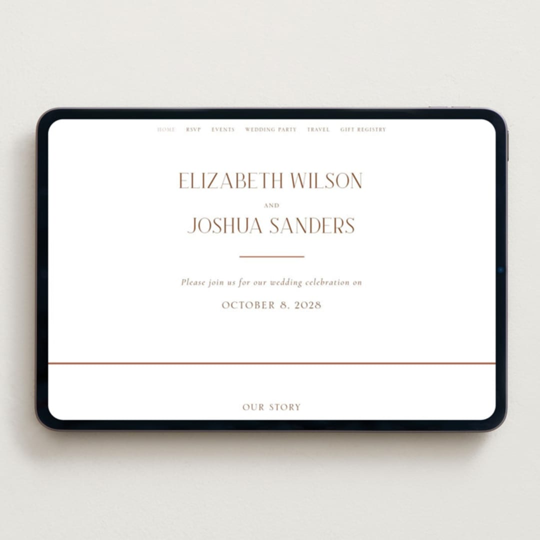 "chic" - Wedding Website in Burnt Sienna by Vanessa Doyle - Desktop Design