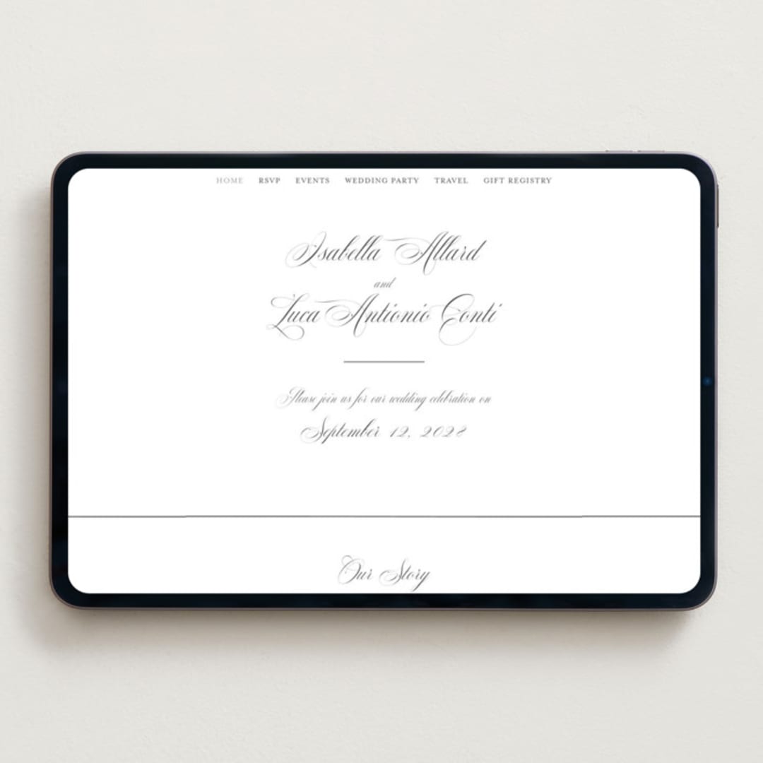 "palazzo" - Wedding Website in Soft Black by Benita Crandall - Desktop Design