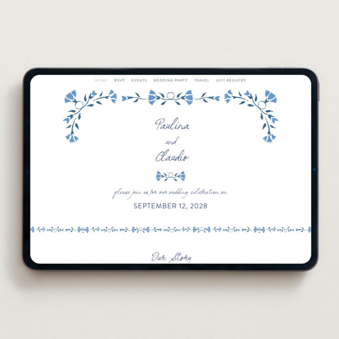 "Talavera" - Wedding Website in Lapis by Tamara Hilje - Desktop Design