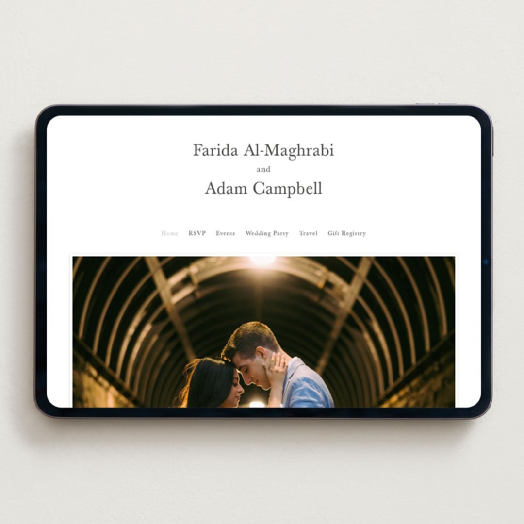 "Westin" - Wedding Website in Soft Black by Hudson meet Rose - Desktop Design