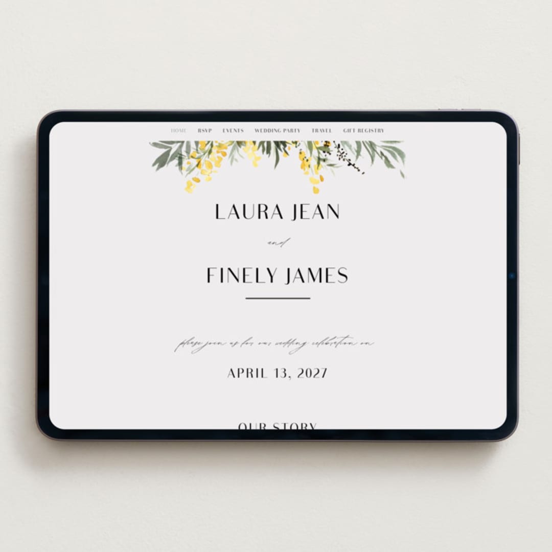 "mimosa" - Wedding Website in Dandelion by Everett Paper Goods - Desktop Design
