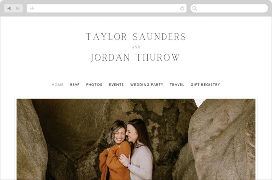 "Svelte" - Wedding Website in Ivory by Erin Hodges - Desktop Design