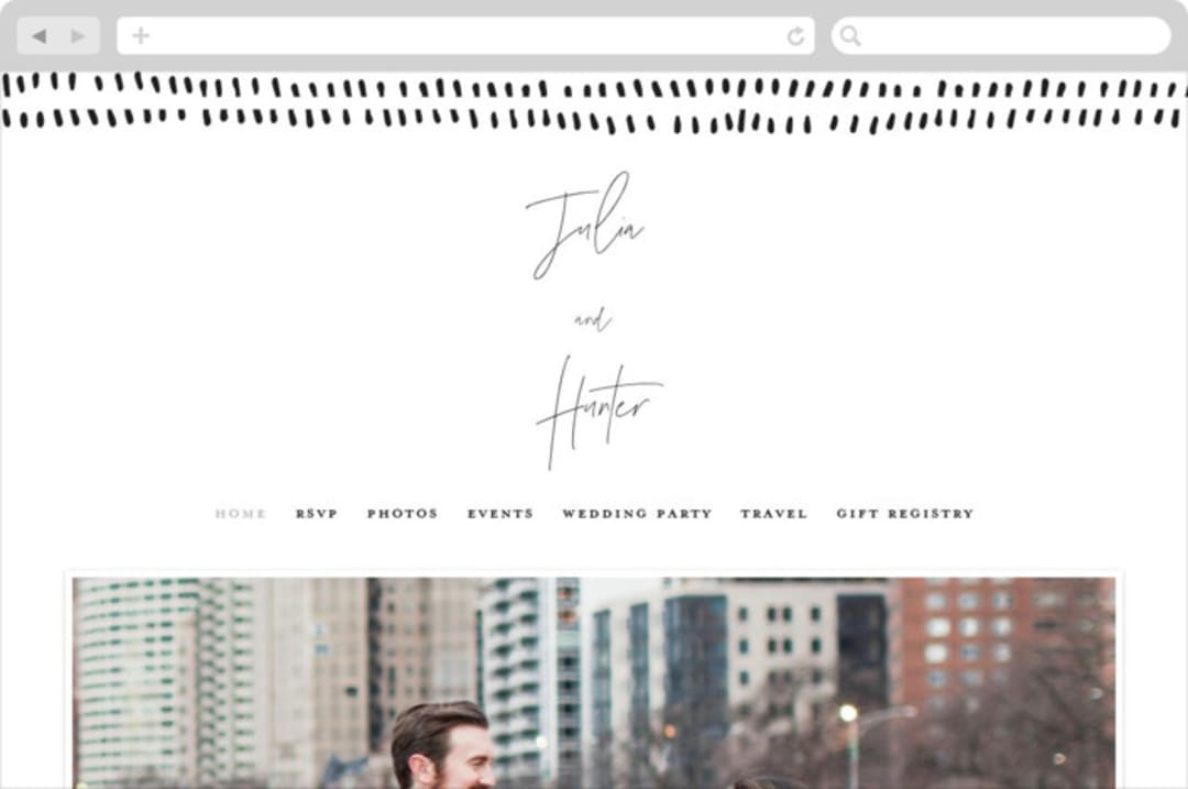 "Landscape" - Wedding Website in Black Tie by Laura Hamm - Desktop Design