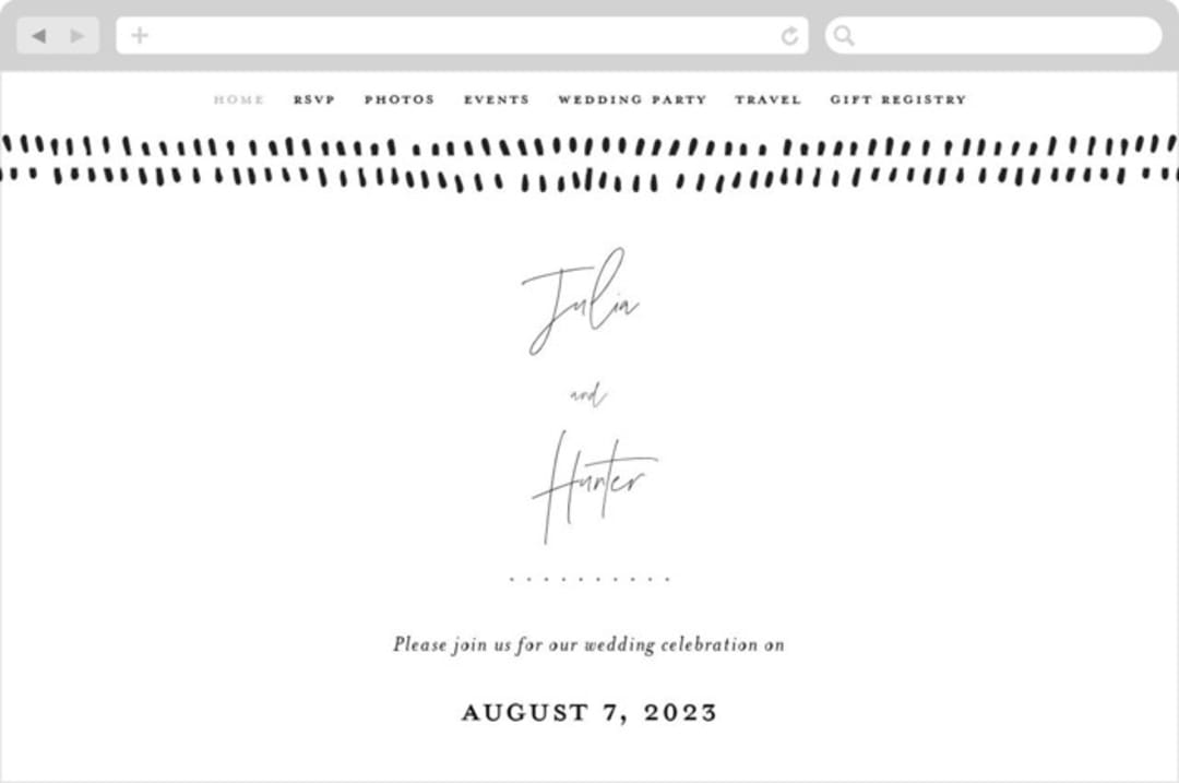 "Landscape" - Wedding Website in Black Tie by Laura Hamm - Desktop Design