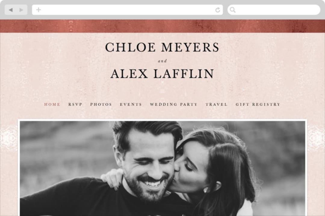 "Dust" - Wedding Website in Sienna by Carrie ONeal - Desktop Design