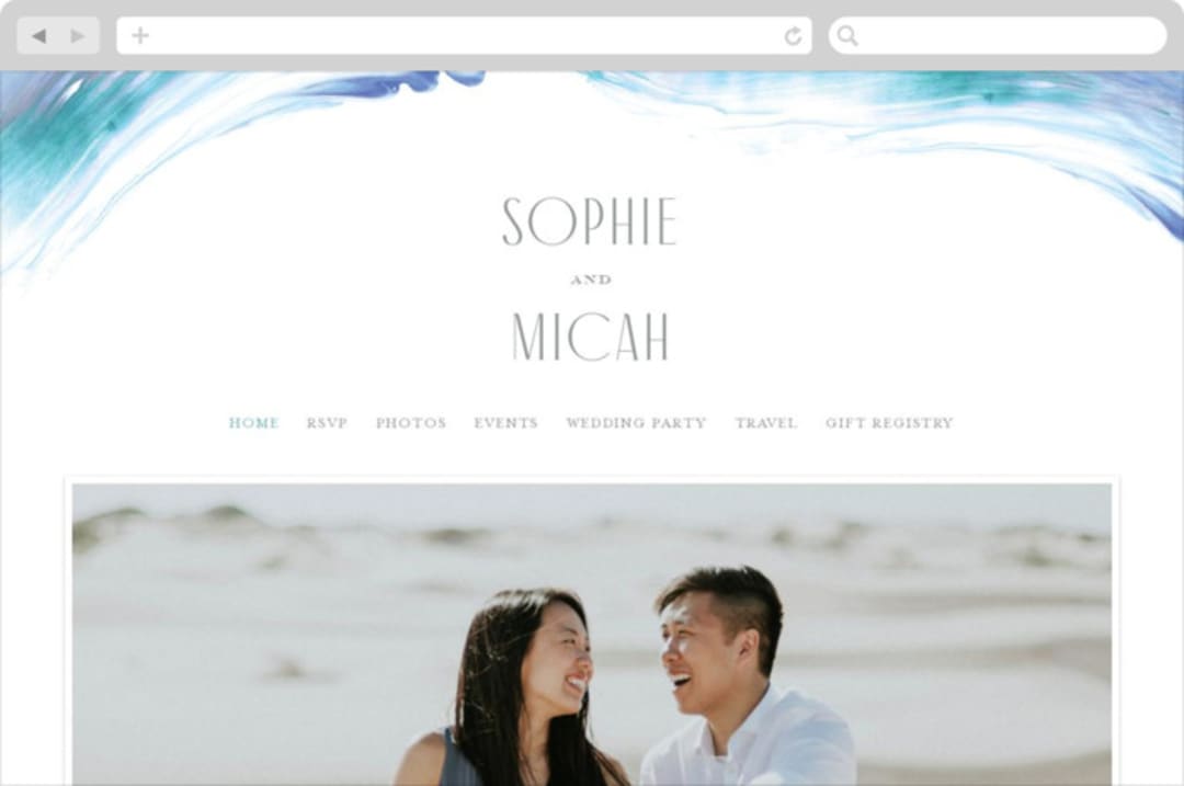 "apogean tide" - Wedding Website in Lagoon by Jennifer Wick - Desktop Design