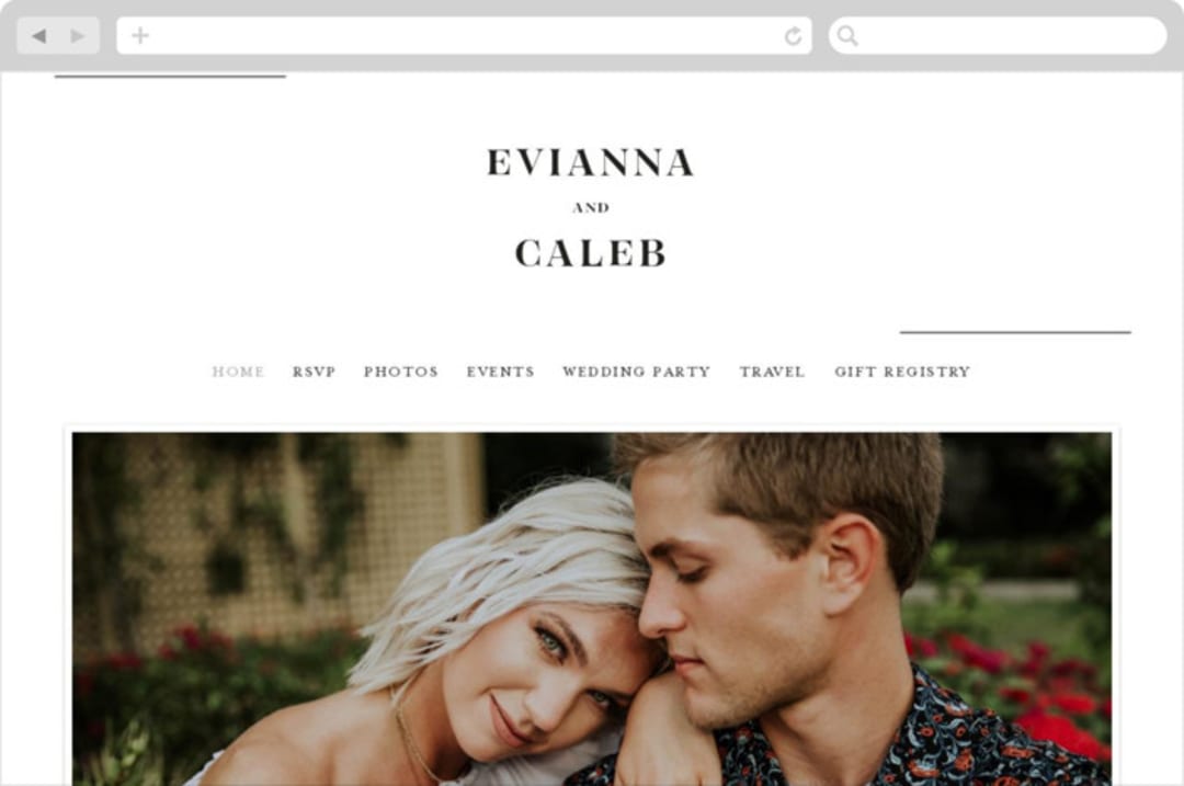 "Aligned" - Wedding Website in Pearl by Michelle Taylor - Desktop Design