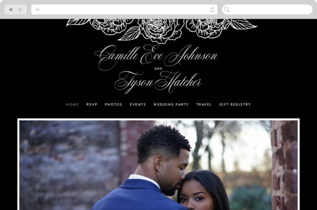 "our moment" - Wedding Website in Tuxedo by Jill Means - Desktop Design