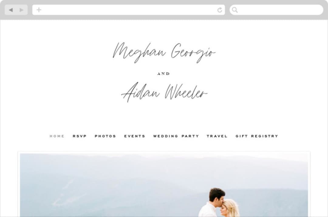 "Mod Classic" - Wedding Website in Tuxedo by Leah Bisch - Desktop Design