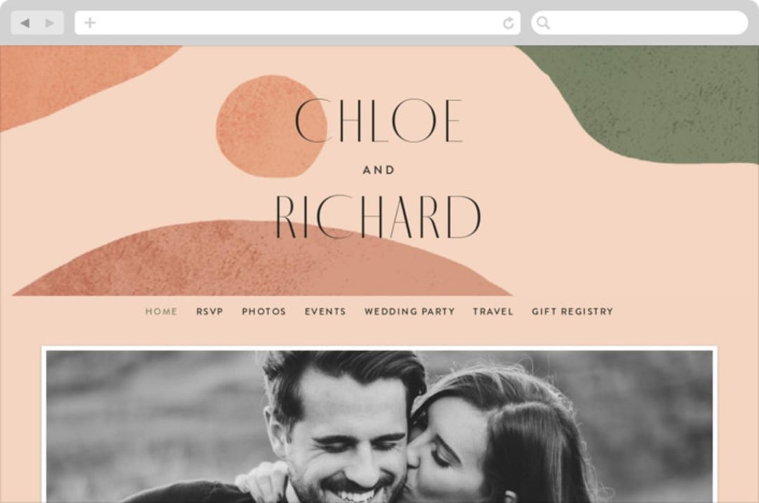 "Abstract" - Wedding Website in Desert by Kelly Schmidt - Desktop Design