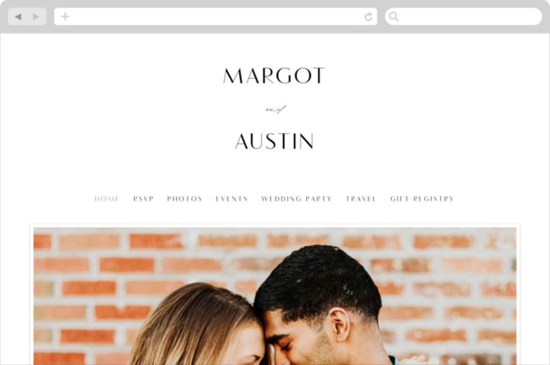 "Margot" - Wedding Website in Midnight by Lauren Chism - Desktop Design
