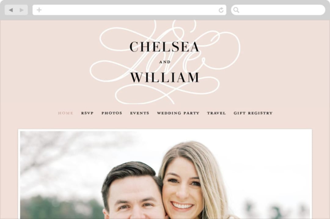 "AND" - Wedding Website in Sunkissed by Jill Means - Desktop Design
