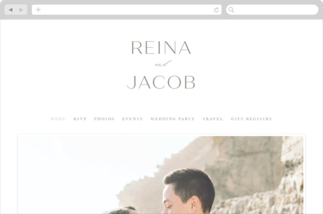 "Frame" - Wedding Website in Granite by Lori Wemple - Desktop Design