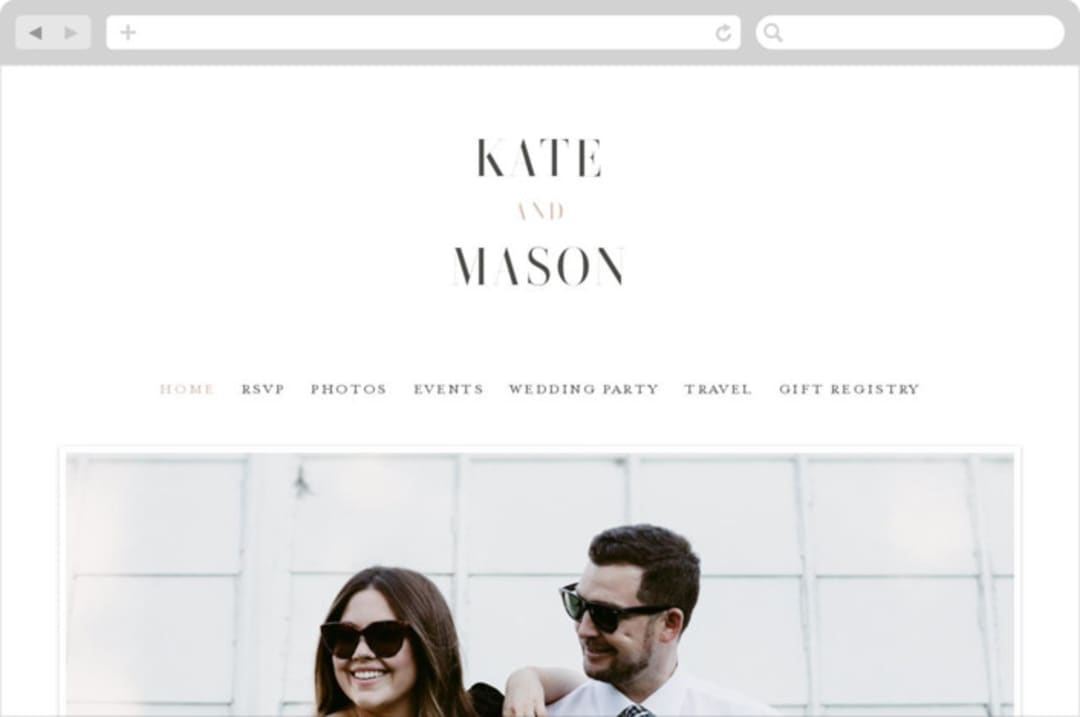 "Foundry" - Wedding Website in Rose Quartz by Kristie Kern - Desktop Design