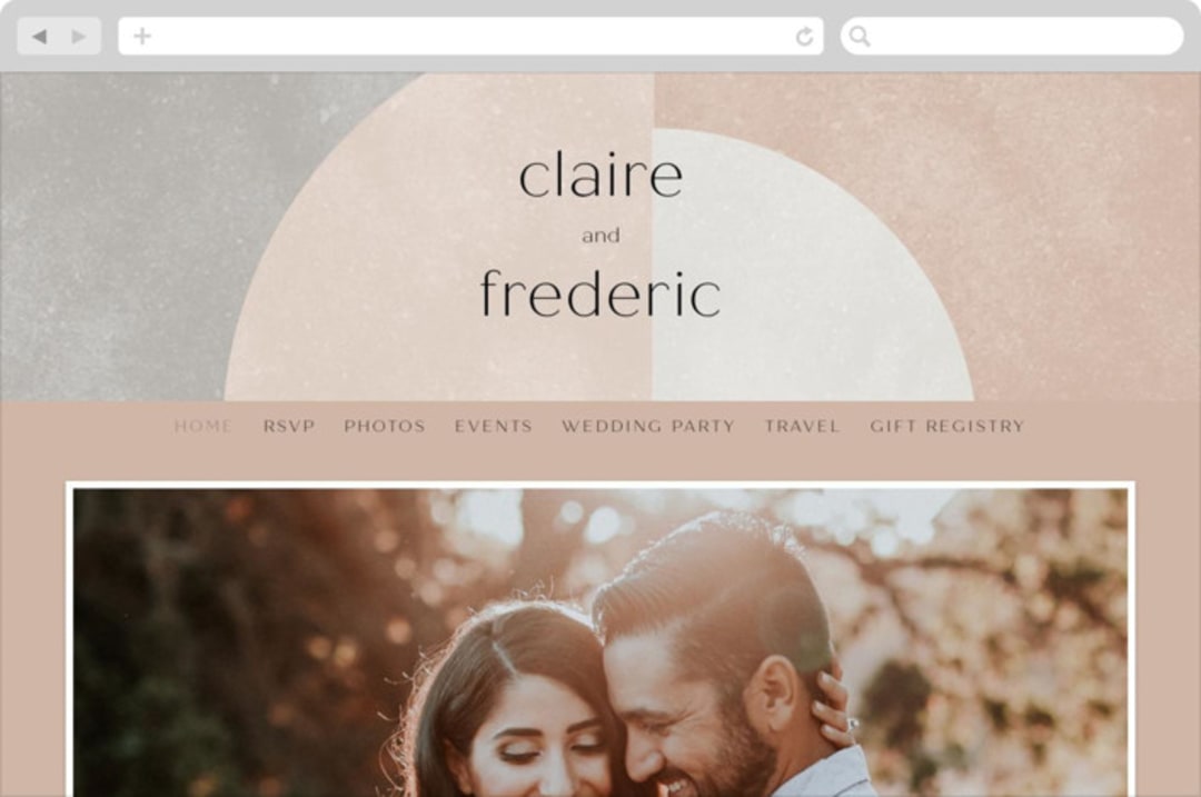 "Arches" - Wedding Website in Copper by Kelly Schmidt - Desktop Design