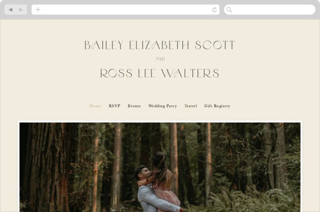 "Refined Beauty" - Wedding Website in Cream by Stacey Day - Desktop Design
