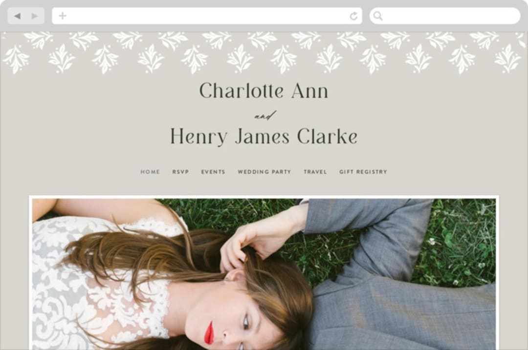 "Litterateur" - Wedding Website in Natural by Karen Glenn - Desktop Design