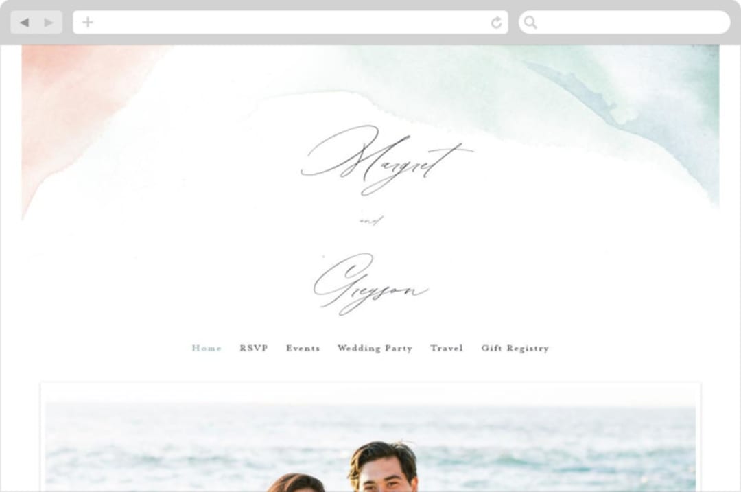 "One Path" - Wedding Website in Beach by Pixel and Hank - Desktop Design
