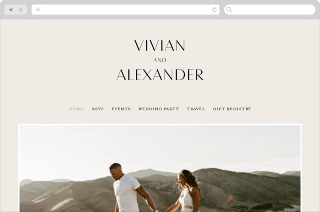 "Ascent" - Wedding Website in Ecru by Erica Krystek - Desktop Design