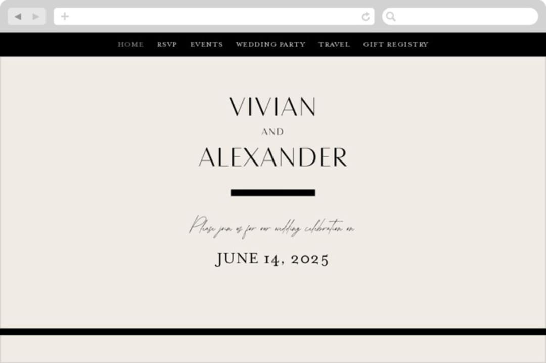 "Ascent" - Wedding Website in Ecru by Erica Krystek - Desktop Design