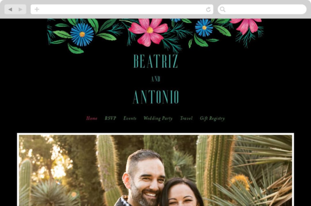 "Embroidery" - Wedding Website in Noche by Jackie Crawford - Desktop Design