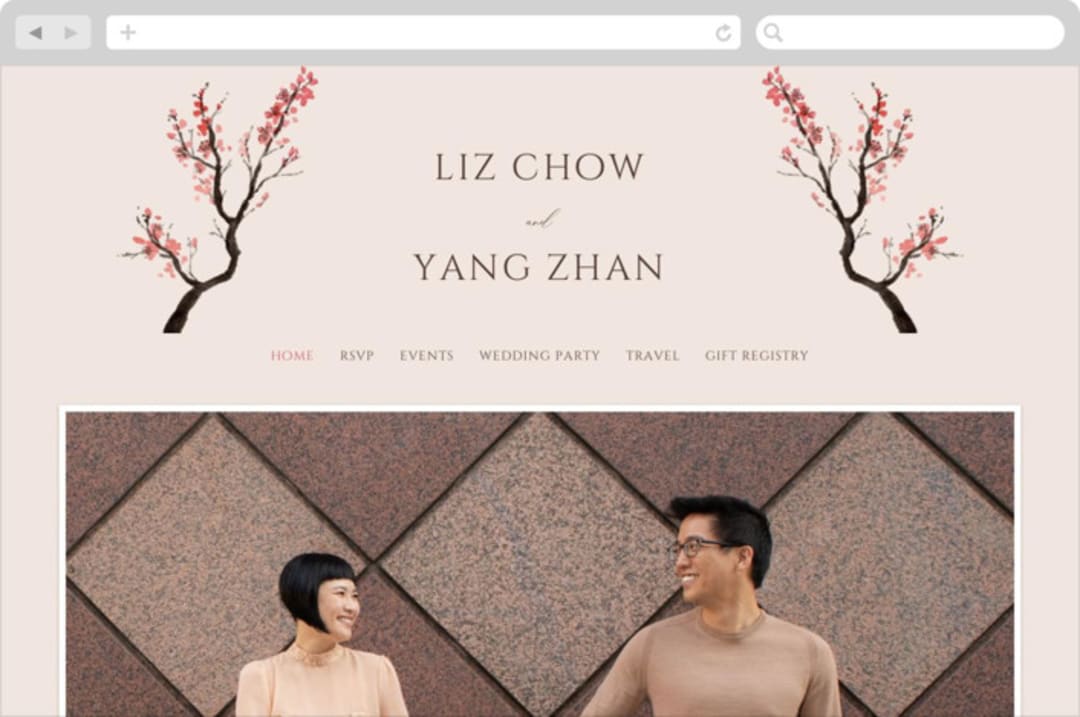 "Blossoms of Love" - Wedding Website in Champagne by frau brandt - Desktop Design