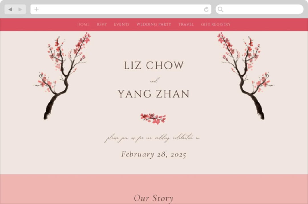 "Blossoms of Love" - Wedding Website in Champagne by frau brandt - Desktop Design