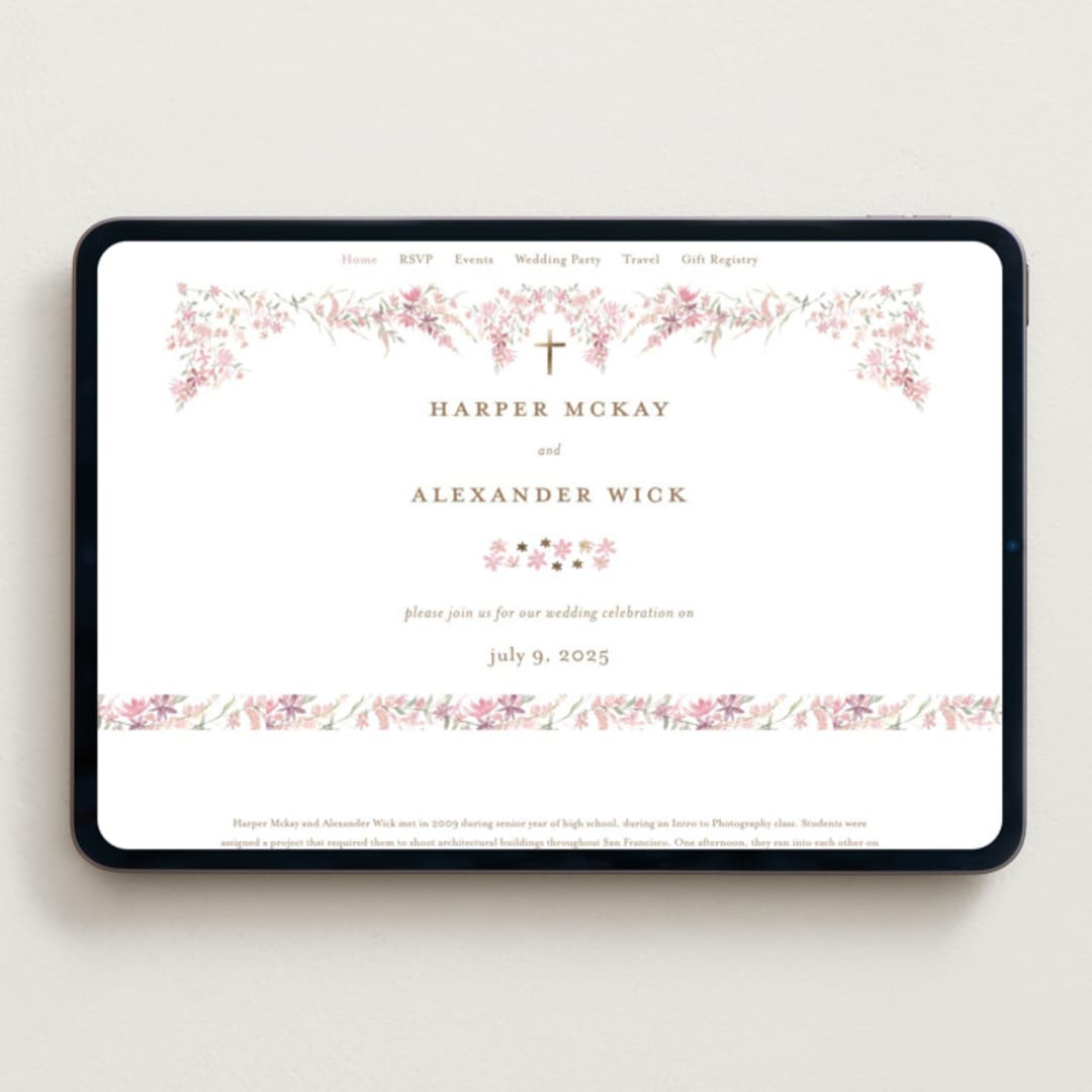 "meadow cross" - Wedding Website in Spring by Phrosné Barwood - Desktop Design