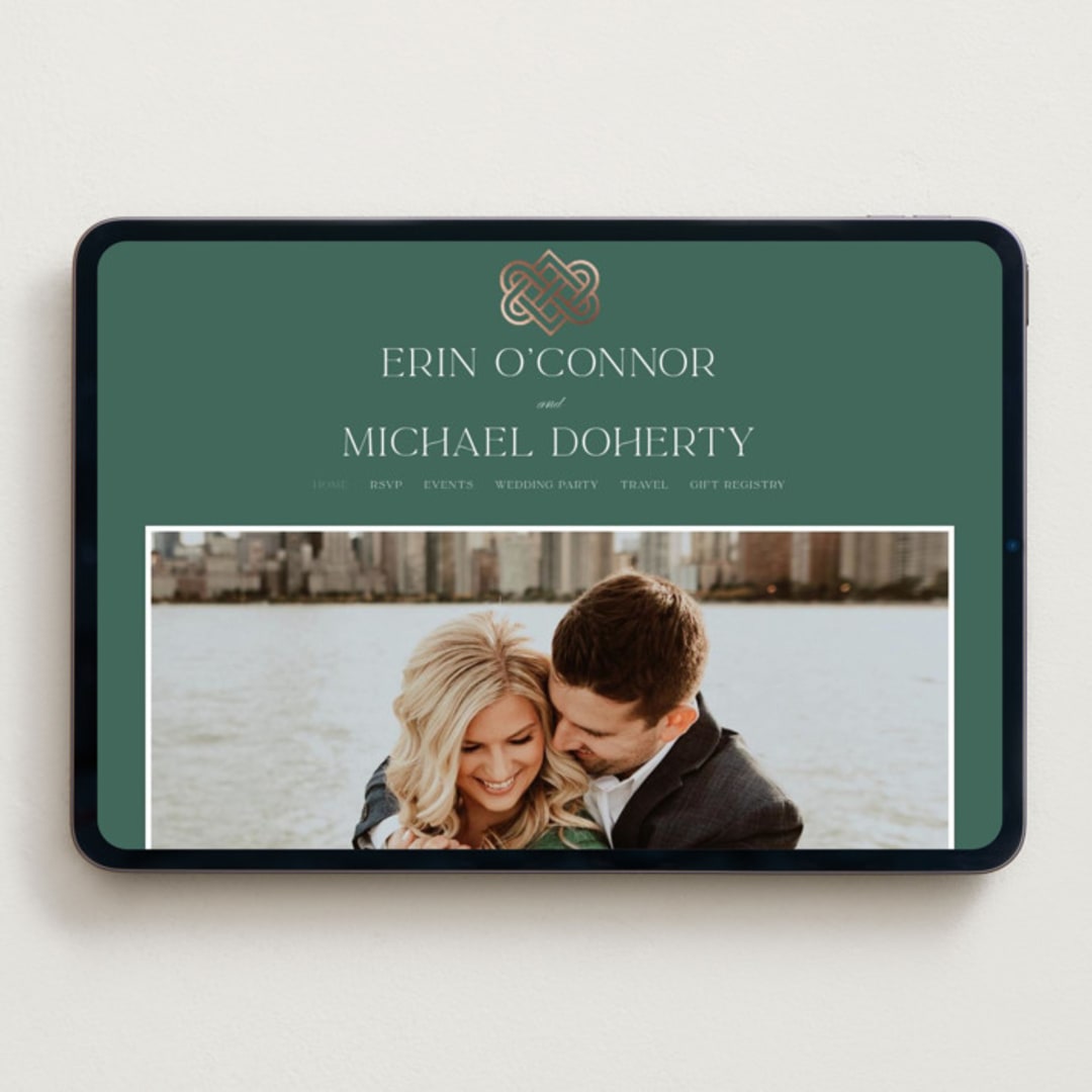 "Celtic Love Knot" - Wedding Website in Clover by Kerry Doyle - Desktop Design