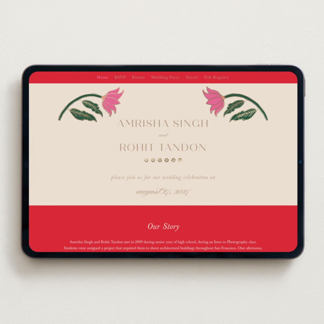 "Indian garden" - Wedding Website in Sindoor by Creo Study - Desktop Design