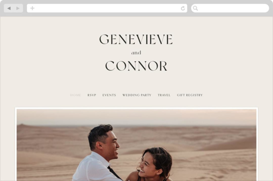 "Genevieve" - Wedding Website in Cream by Sandra Picco Design - Desktop Design