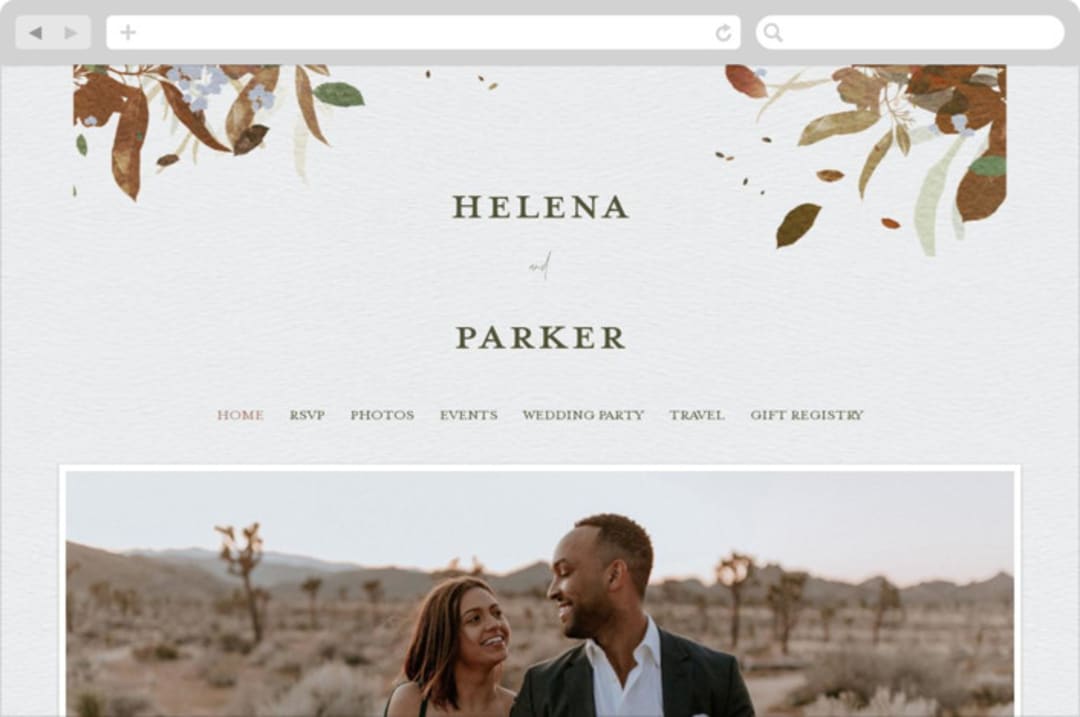 "Fall Flurry" - Wedding Website in Fall by Grace Kreinbrink - Desktop Design