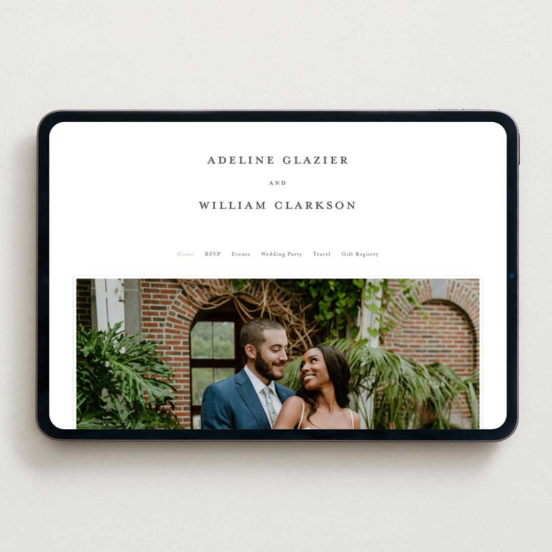 "Vining" - Wedding Website in Chantilly by Jessica Williams - Desktop Design