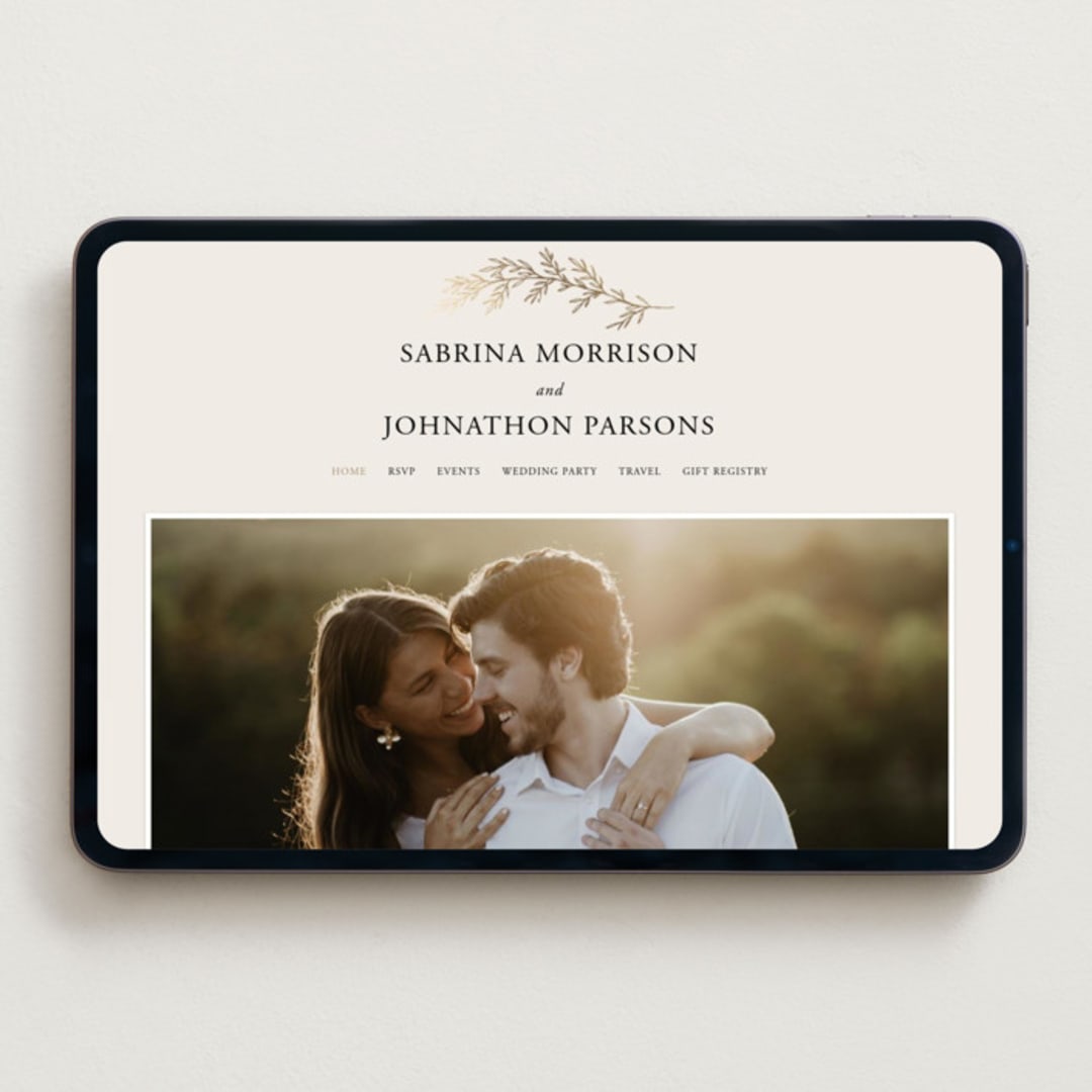 "To Hold" - Wedding Website in Ivory by Carolyn Nicks - Desktop Design
