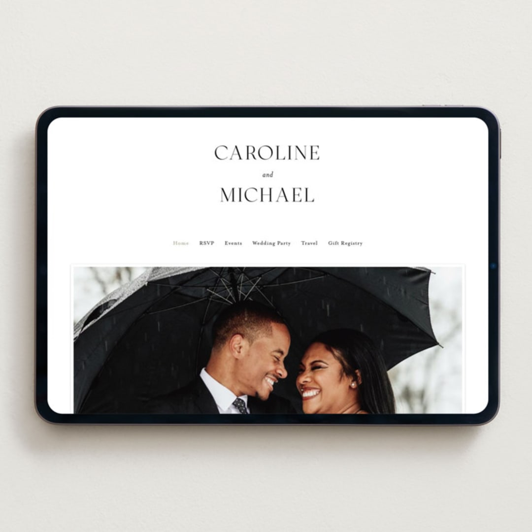 "Framed Monogram" - Wedding Website in Silk by Kelly Schmidt - Desktop Design