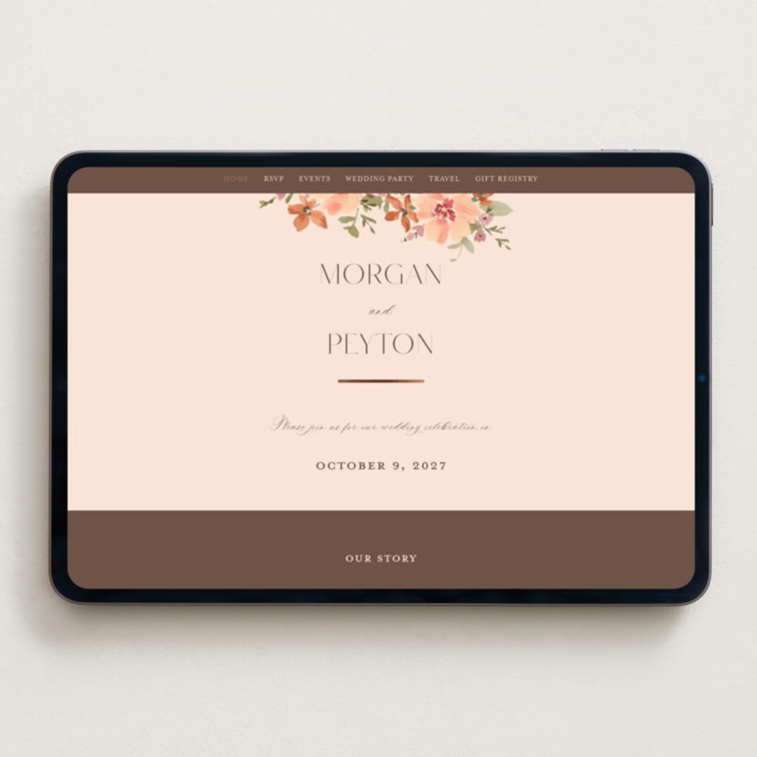 "Jardin" - Wedding Website in Copper by Everett Paper Goods - Desktop Design