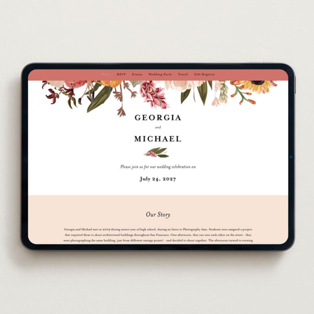 "Harmony" - Wedding Website in Summer by Susan Moyal - Desktop Design
