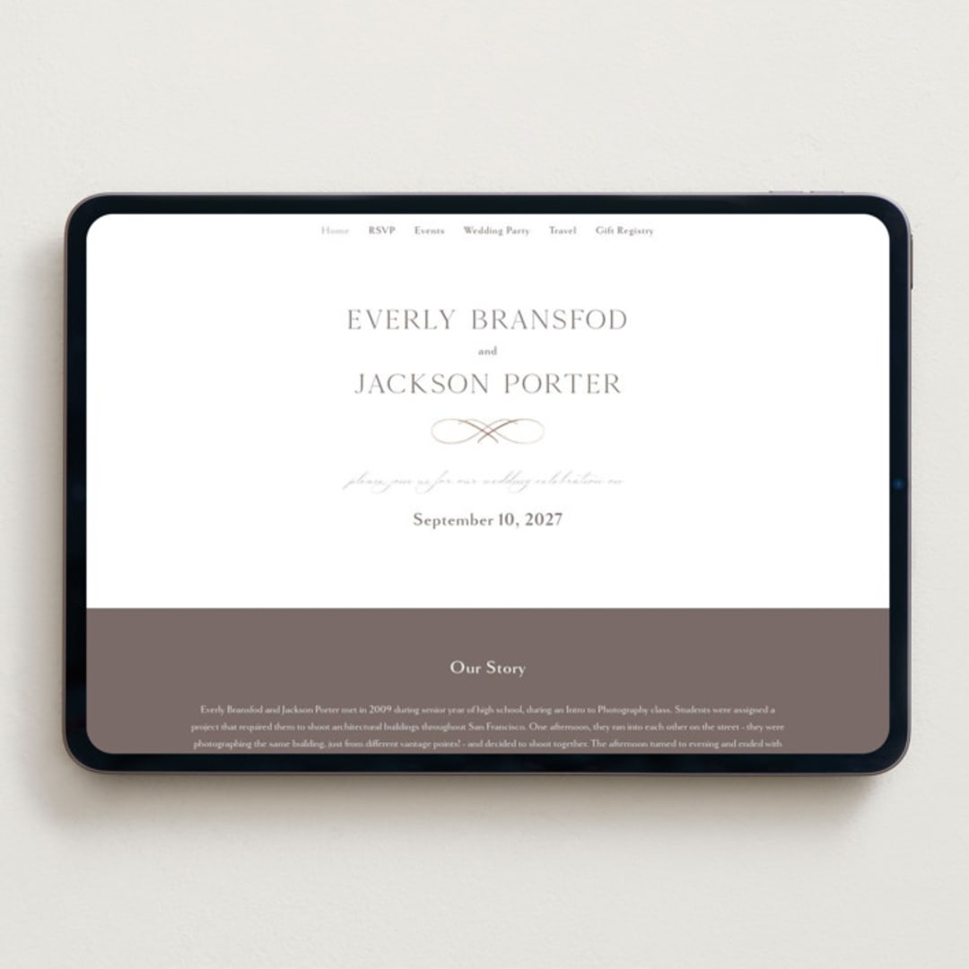 "Eternal" - Wedding Website in Snow by Kaydi Bishop - Desktop Design