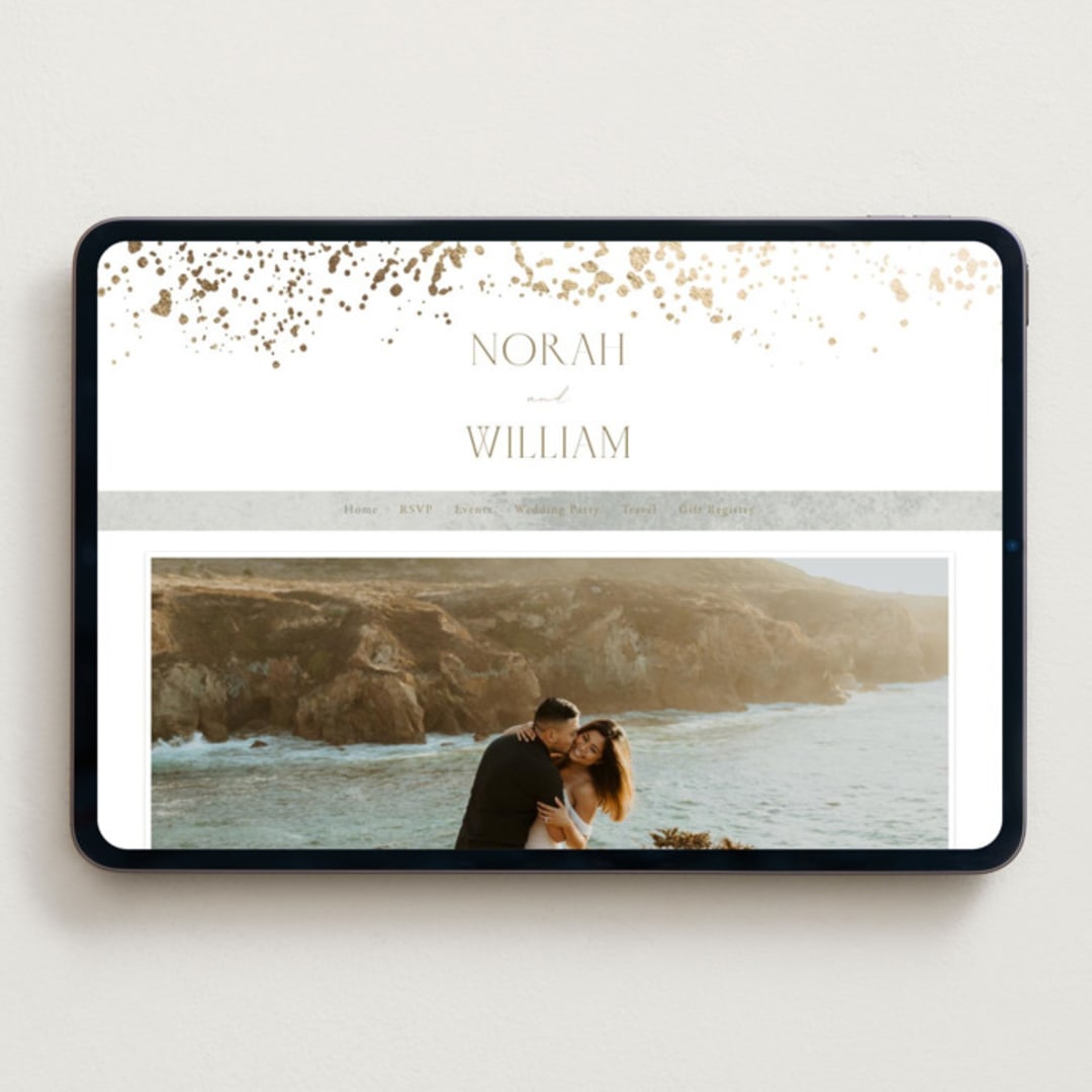 "Effervescent" - Wedding Website in Dove by Meggy Masters - Desktop Design