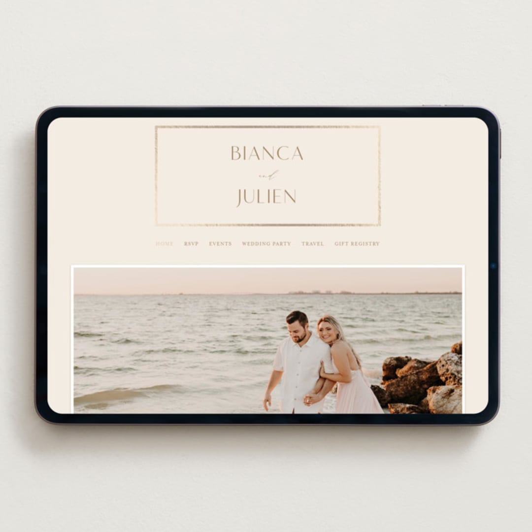 "Soleil" - Wedding Website in Latte by Kristie Kern - Desktop Design