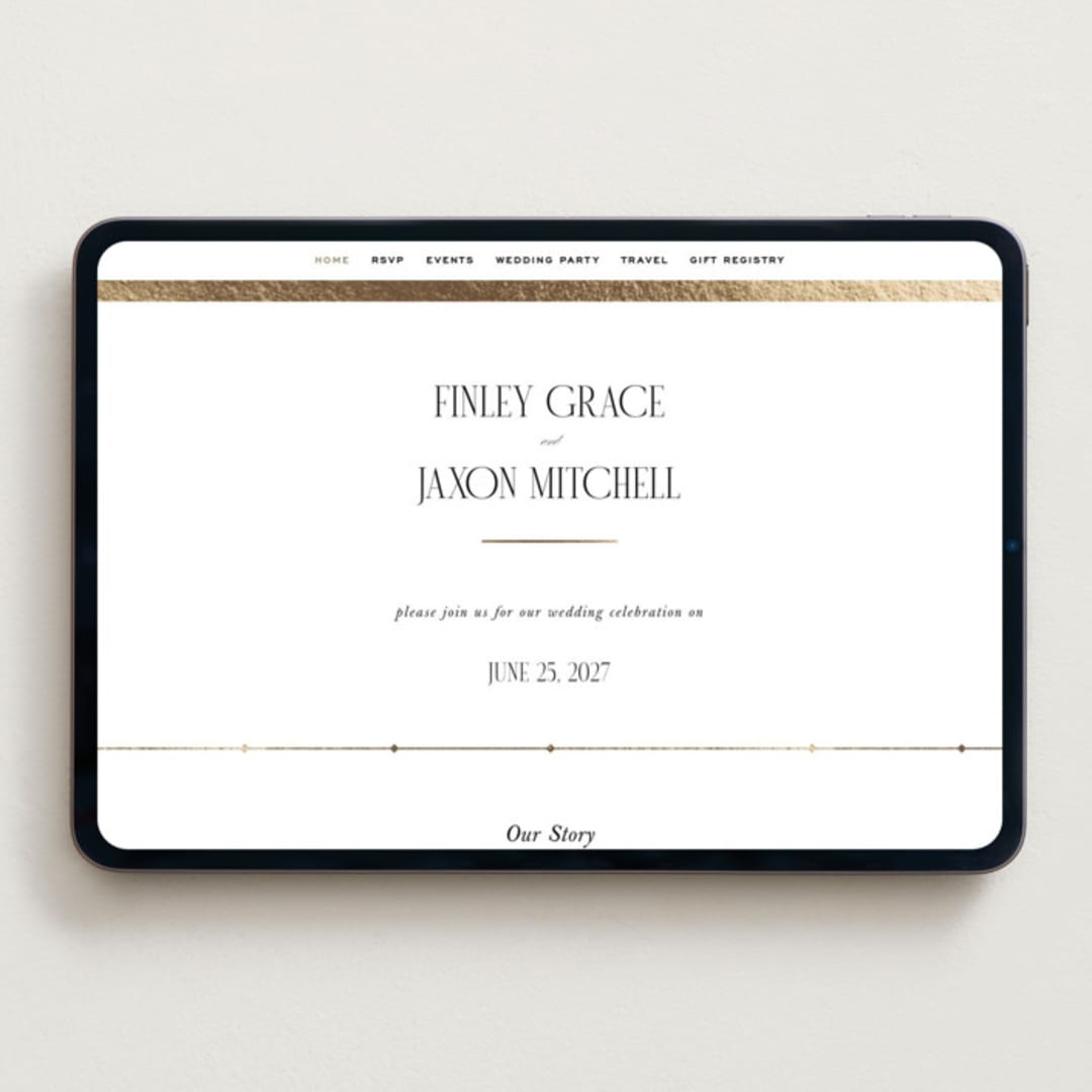 "Unite" - Wedding Website in Opal by Leah Bisch - Desktop Design