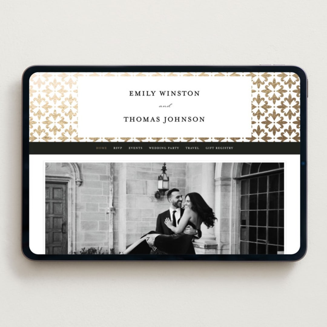 "Defined" - Wedding Website in Snow by mo kelley - Desktop Design