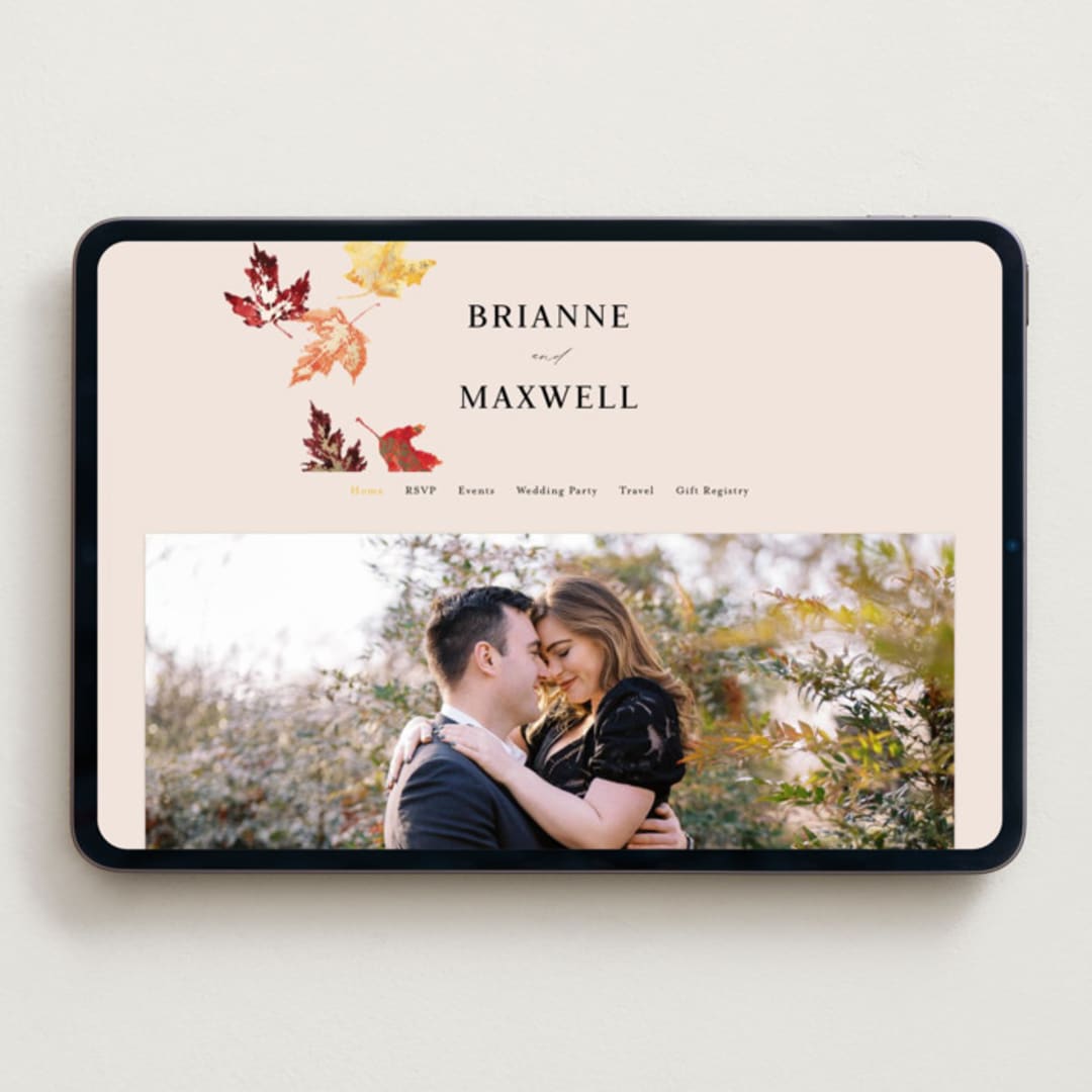 "Autumn Leafs" - Wedding Website in Autumn by Itsy Belle Studio - Desktop Design